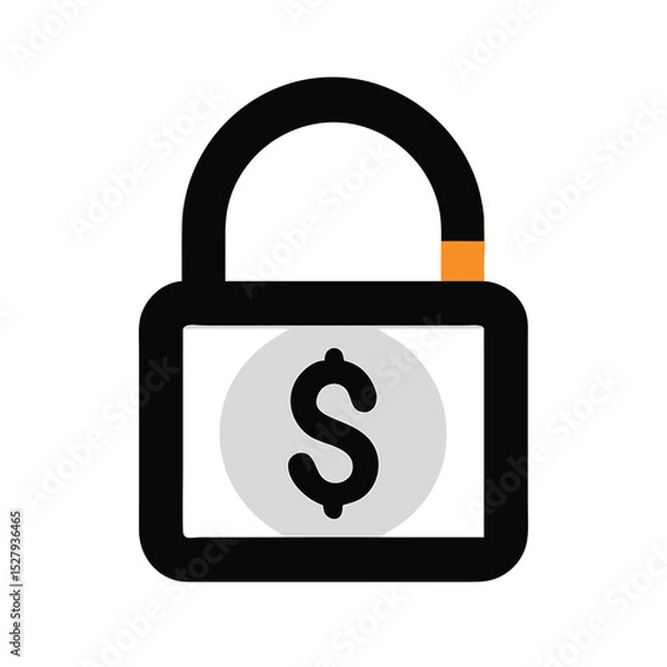 Fototapeta Lock shield icon with blue and beige colors representing security and protection in a reliable design 