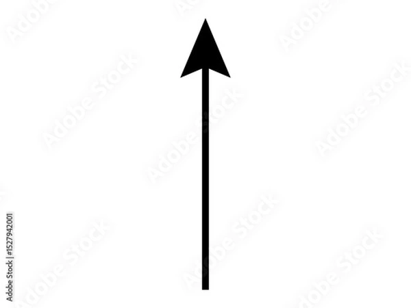 Obraz シンプルな細めの上矢印　やじるし　アップ　記号　シルエット　ベクター素材