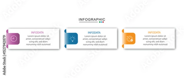 Obraz Infographic vector design template whit 3 option or step vector illustration 