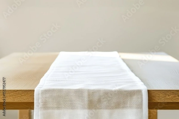Fototapeta Vibrant Image of Table Runner White Background