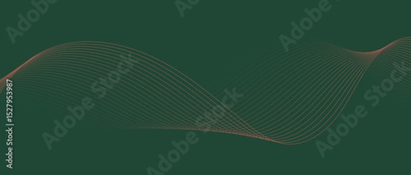 Fototapeta Abstract wave lines in red-green gradient on minimalist background. Futuristic and dynamic look, perfect for tech, digital, and modern design projects.