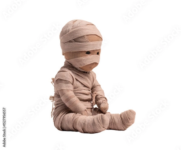 Obraz A charming mummy doll, perfect for Halloween decorations or spooky projects.