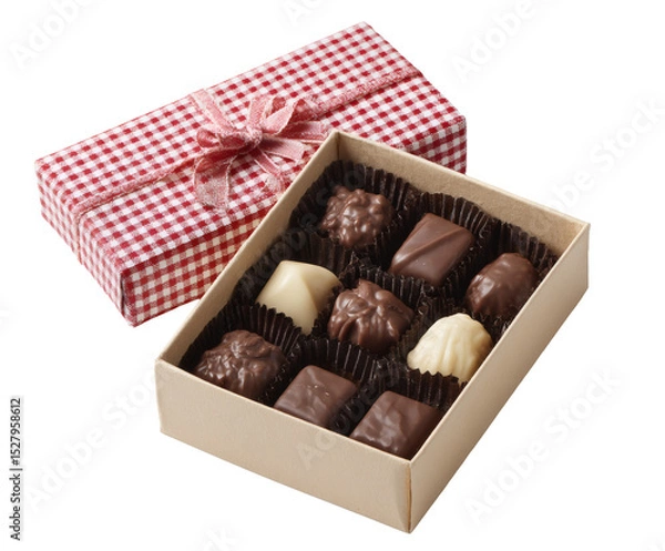 Obraz A beautiful box of assorted chocolates, ready to be enjoyed as a gift or treat.