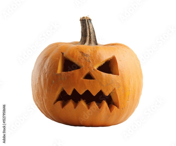 Obraz A carved pumpkin with a spooky face, ready for halloween.