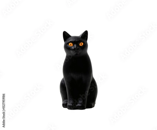 Obraz A black cat with glowing orange eyes is the perfect image for Halloween.
