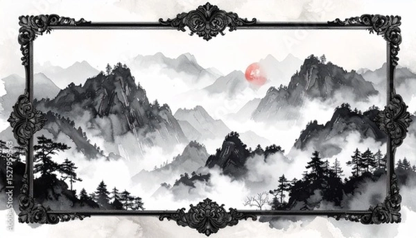 Fototapeta 額縁のある風景素材