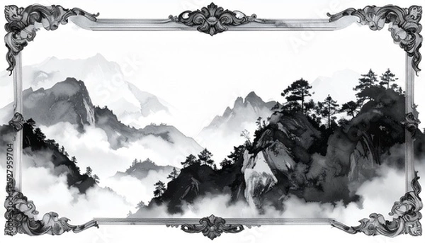 Fototapeta 額縁のある風景素材