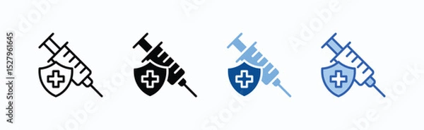Obraz Vaccination icon sheet multiple style collection isolated vector