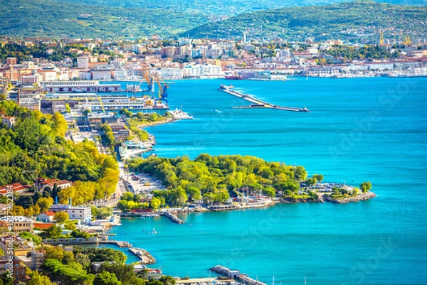 Obraz Trieste, Italy. Aerial view of Trieste coastline view