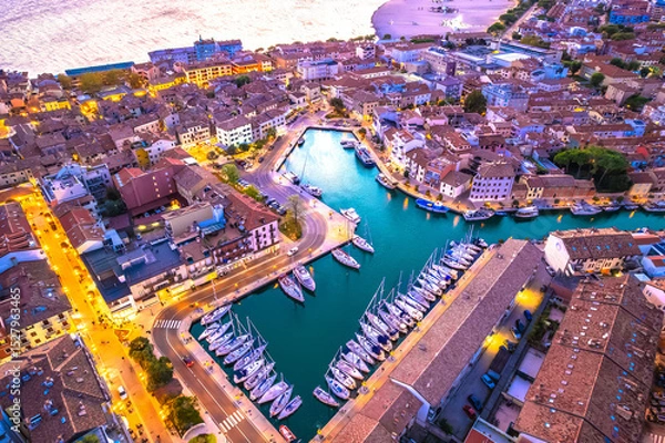 Obraz Gradi, Italy. Town of Grado colorful architecture and channels aerial view