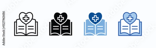 Obraz Health Education icon sheet multiple style collection isolated vector
