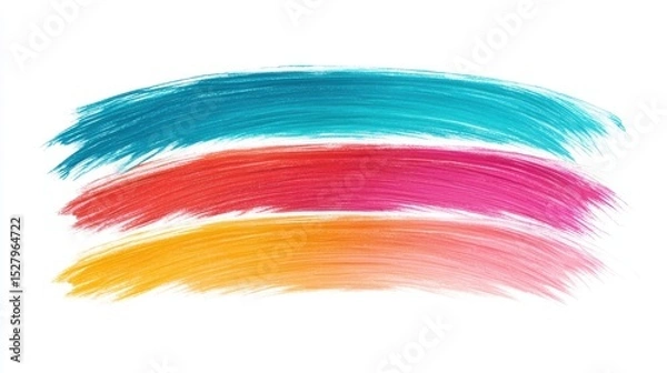 Obraz Colorful brush strokes in vibrant shades of blue, red, pink, orange, and yellow create a dynamic visual display, perfect for artistic projects, backgrounds, and creative marketing materials,