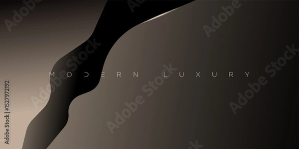 Obraz Dark luxury abstract background in deep bronze and black gradients with dynamic flowing shapes and premium textures. Perfect for high-end branding, modern posters, digital banners, and event visuals.