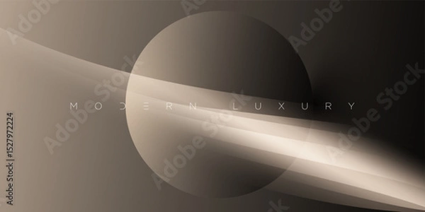 Obraz WebStylish abstract vector background with glowing bronze orb and soft light reflections. Elegant curves and refined gradients perfect for luxury branding, event invites, presentations, and digital vi