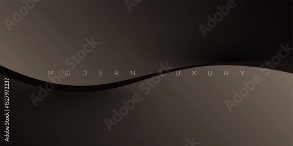 Obraz Dark flowing wave design with smooth bronze gradients and elegant motion. This abstract luxury vector is ideal for high-end branding, stylish backdrops, digital templates, and sophisticated layouts.