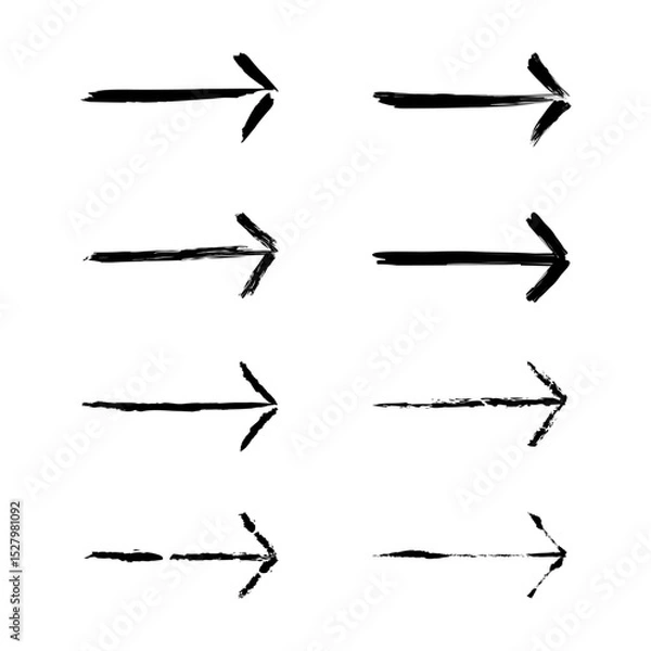 Fototapeta Vector illustration of Arrows set isolated on transparent background