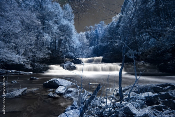 Fototapeta Infrared image of waterfall