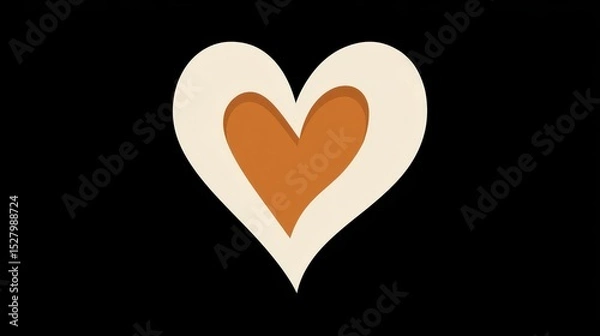 Fototapeta Simple Heart Shape in Negative Space Conveying Love and Emotion