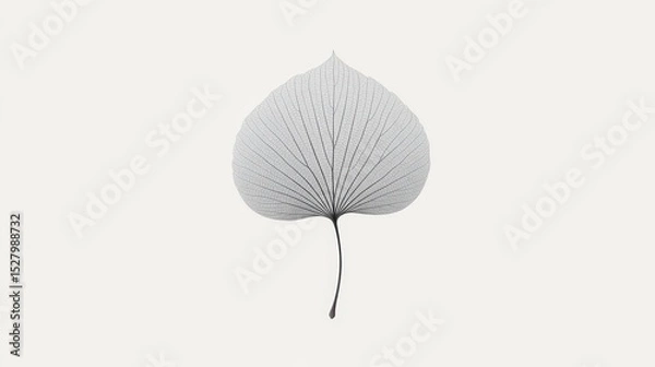 Fototapeta Single Leaf Falling from Tree on Negative Space Background