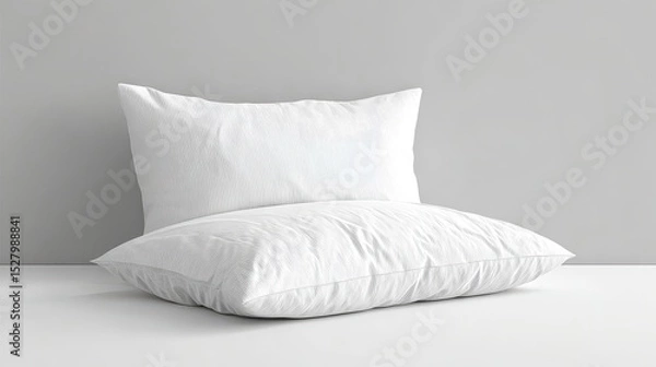 Fototapeta Soft White Pillow with Subtle Indentations for Relaxation Needs