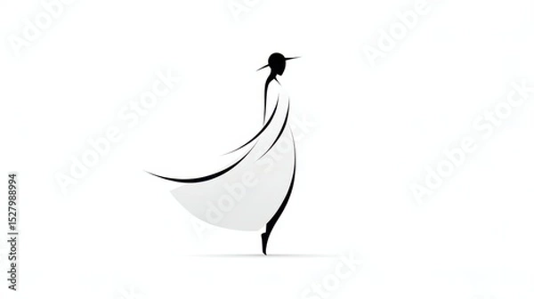 Fototapeta Simple Stretching Lines in Negative Space Depicting Elegance and Flow