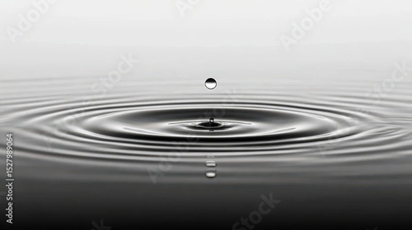 Fototapeta Ripples on Water Surface Creating a Calming Negative Space Effect
