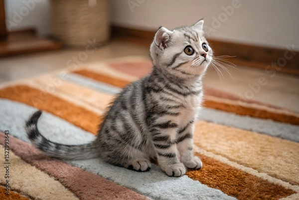 Fototapeta Adorable Kitten Enjoying Its Time Drinking Water