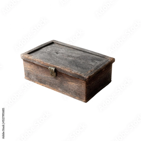 Fototapeta Old wooden box with a rustic look, ideal for storage and decoration. A perfect addition to vintage-themed interiors.