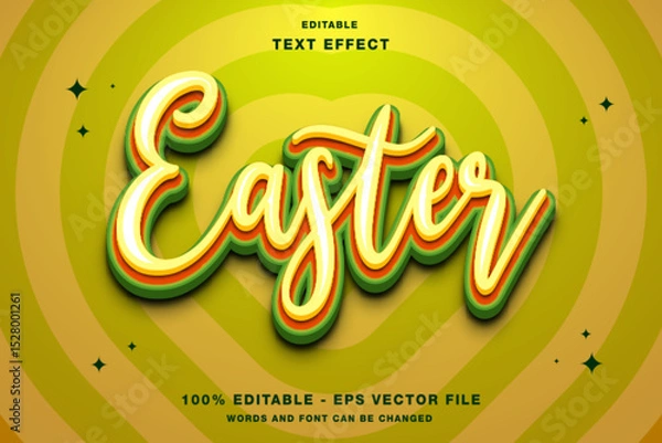 Fototapeta Easter 3d Editable Text Effect Template Style Premium Vector