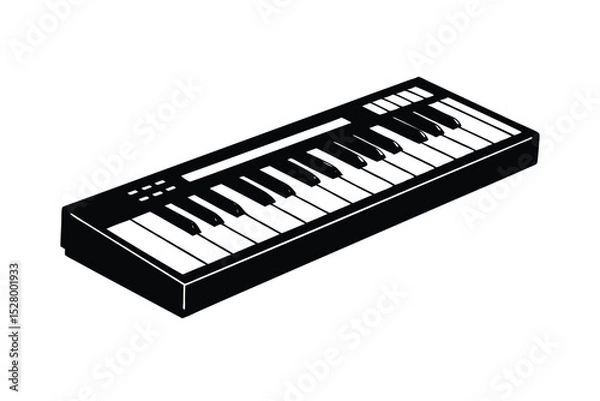 Obraz silhouette of an electric keyboard with knobs.eps