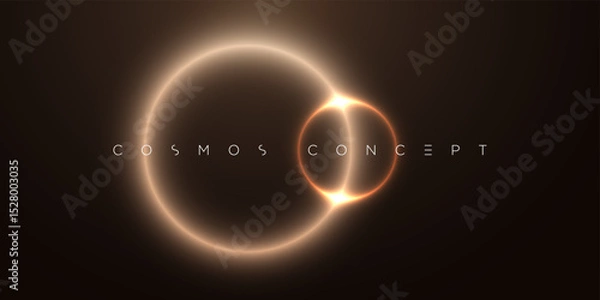 Fototapeta Minimal abstract vector featuring overlapping glowing orbs in a celestial composition. Dark space tones and radiant gradients make it perfect for tech branding, sci-fi visuals, and digital presentatio
