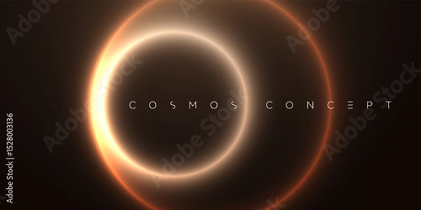 Obraz Abstract cosmic vector featuring a glowing circular core radiating soft light on a dark background. Perfect for futuristic branding, sci-fi concepts, digital design, and luxury-themed visual content.