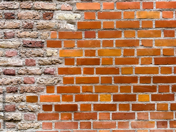 Obraz Captivating Old Red Brick Wall Textures and Backgrounds for Commercial Stock Usage