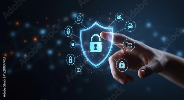 Fototapeta Cybersecurity Protection Digital Shield & Data Security Solutions