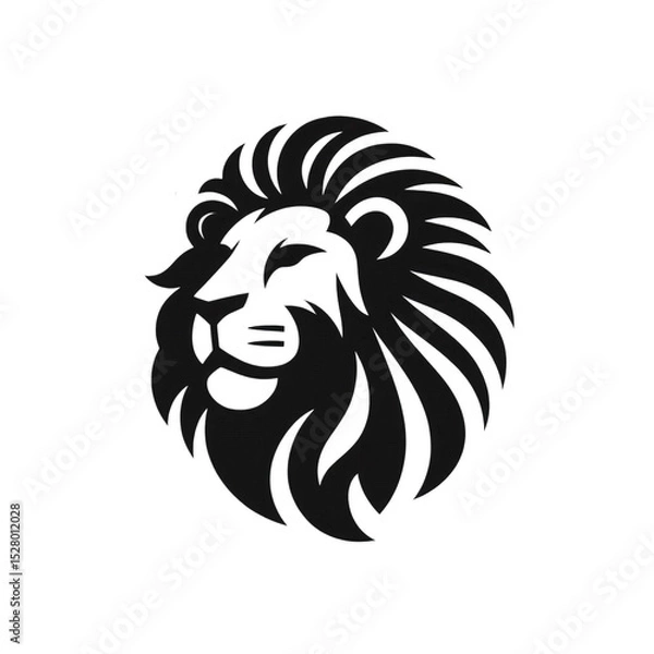 Fototapeta Abstract lion head design isolated on transparent background isolated on white background