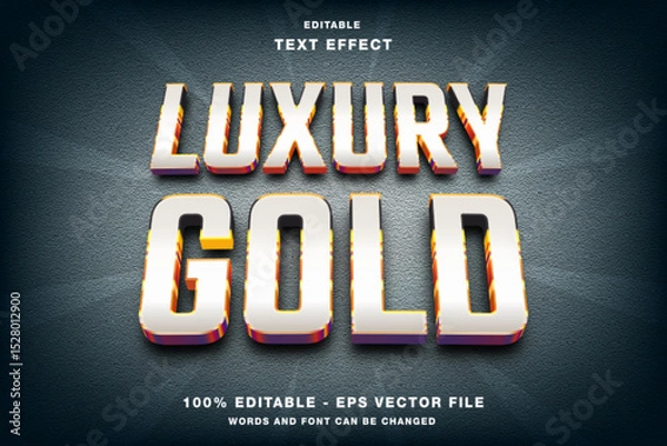 Fototapeta Luxury Gold 3d Editable Text Effect Template Style Premium Vector