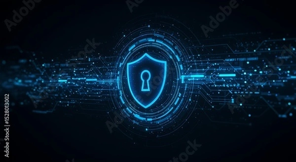 Obraz Cybersecurity Shield Protecting Digital Assets with Advanced Technology