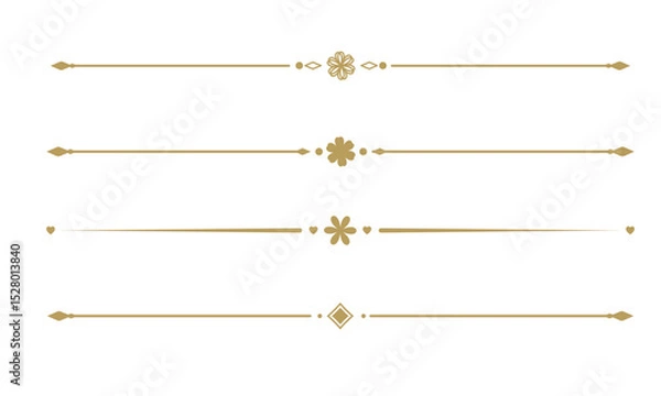 Fototapeta  Text dividers. set of Vintage decorative lines. Separator vintage. decorative line. Vector illustration