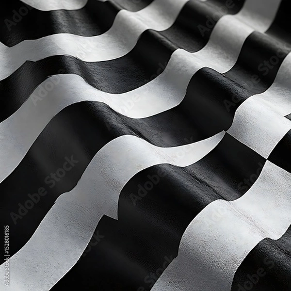 Obraz High contrast black and white checkered flag background perfect for motorsport banners and speed themed visuals