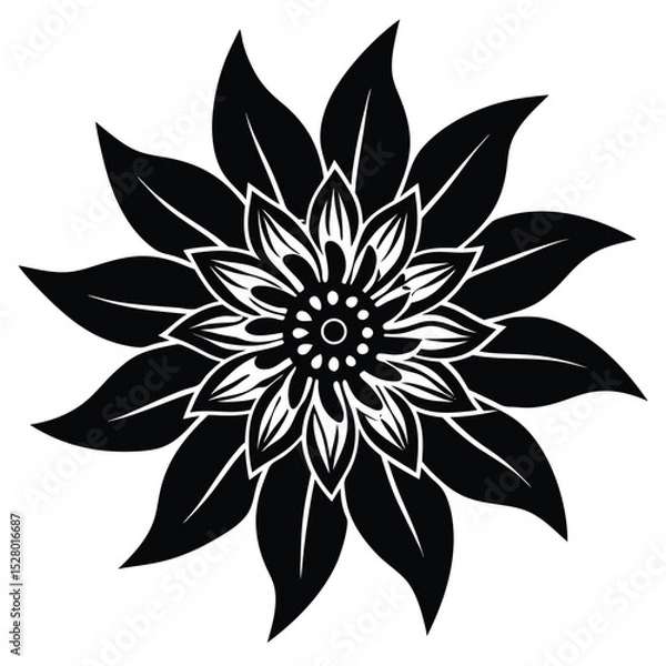 Fototapeta a-passion-flower-icon-with-intricate--layered