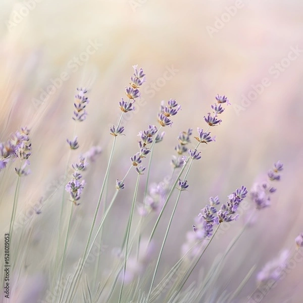 Obraz Delightful lavender flowers captured in a close-up view showcasing their rich color and delicate beauty