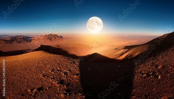 Obraz darkened landscape with a shadow on the ground as the moon passes between sun and earth
