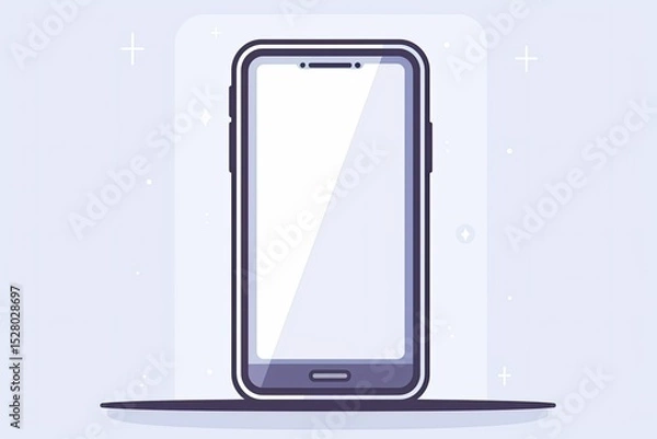 Fototapeta Smartphone Icon Vector Flat Outline Cellphone or Mobile Phone Illustration Icon Symbol