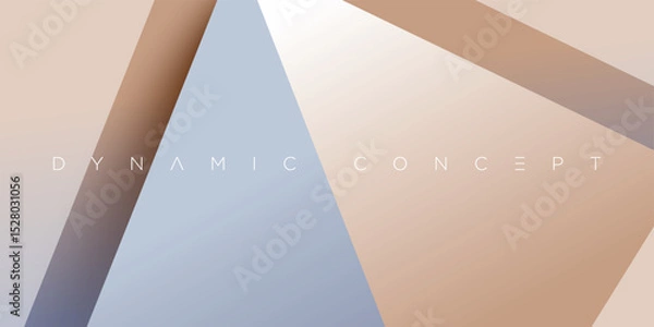 Obraz Minimal abstract composition with intersecting triangular shapes in warm bronze and cool blue gradients. A modern vector background ideal for branding, presentations, posters, and digital creative wor