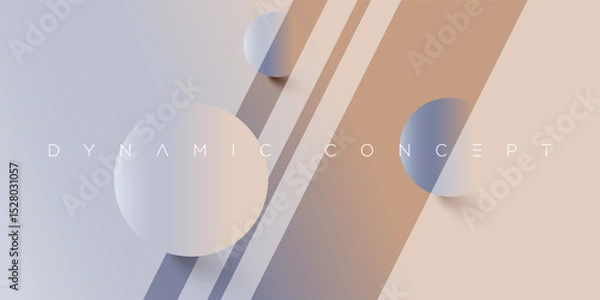 Obraz Dynamic abstract vector background combining circular elements and linear motion in soft pastel gradients. A futuristic and elegant layout ideal for branding, banners, tech visuals, and creative desig