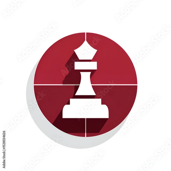Fototapeta chess icon on square button