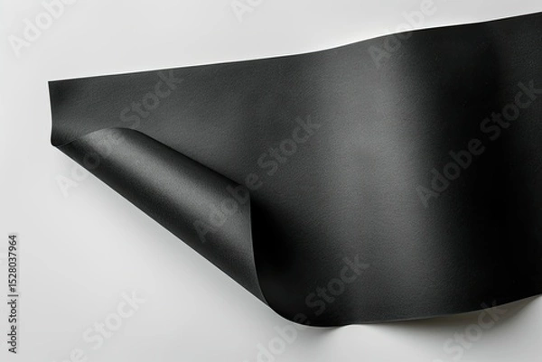 Fototapeta High Quality Picture of Black Paper Mockup Isolated on White Background