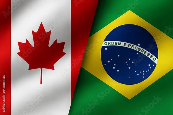 Obraz Friendship flag canada x Brasil