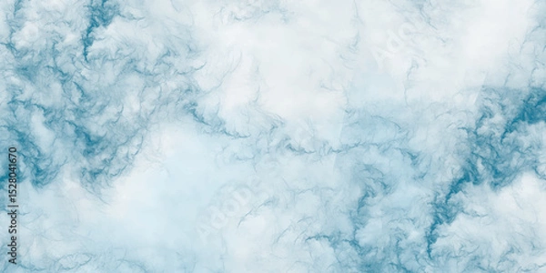 Fototapeta Abstract blue watercolor gradient paint grunge texture background. Stylist beautiful white clouds in natural bright .Abstract watercolor blue sky overlay effect, creating a calming abstract background