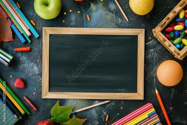 Fototapeta Premium Quality Visual of Top View Back to School Sign